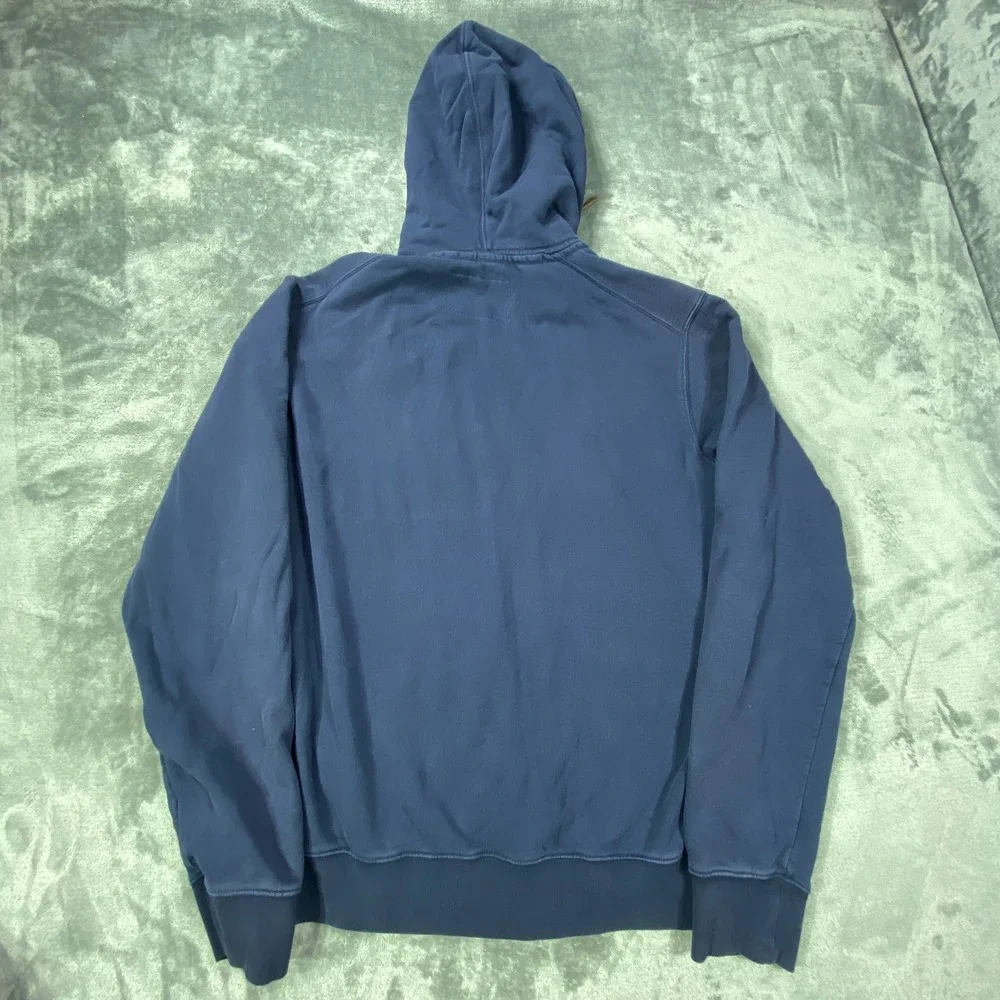 True Religion Hoodie Large Blue Full Zip Sweatshirt Horseshoe Logo Casual‎ Heavy